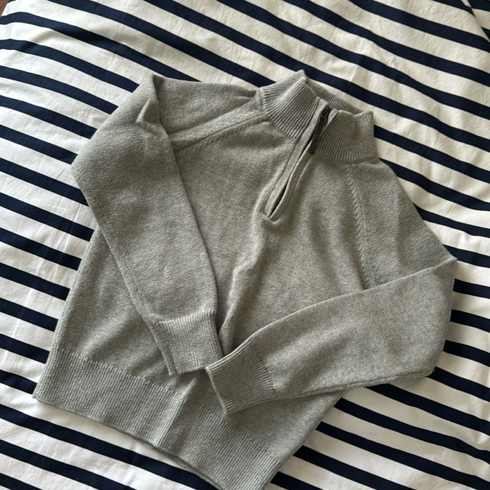 J.Crew Toddler Boy Gray 3/4 Zip Sweater. Size 4-5